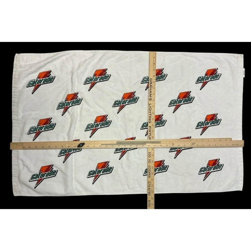 Vintage Gatorade Sports Gym Towel Spell Out Double Side Orange Red Bolt McArthur